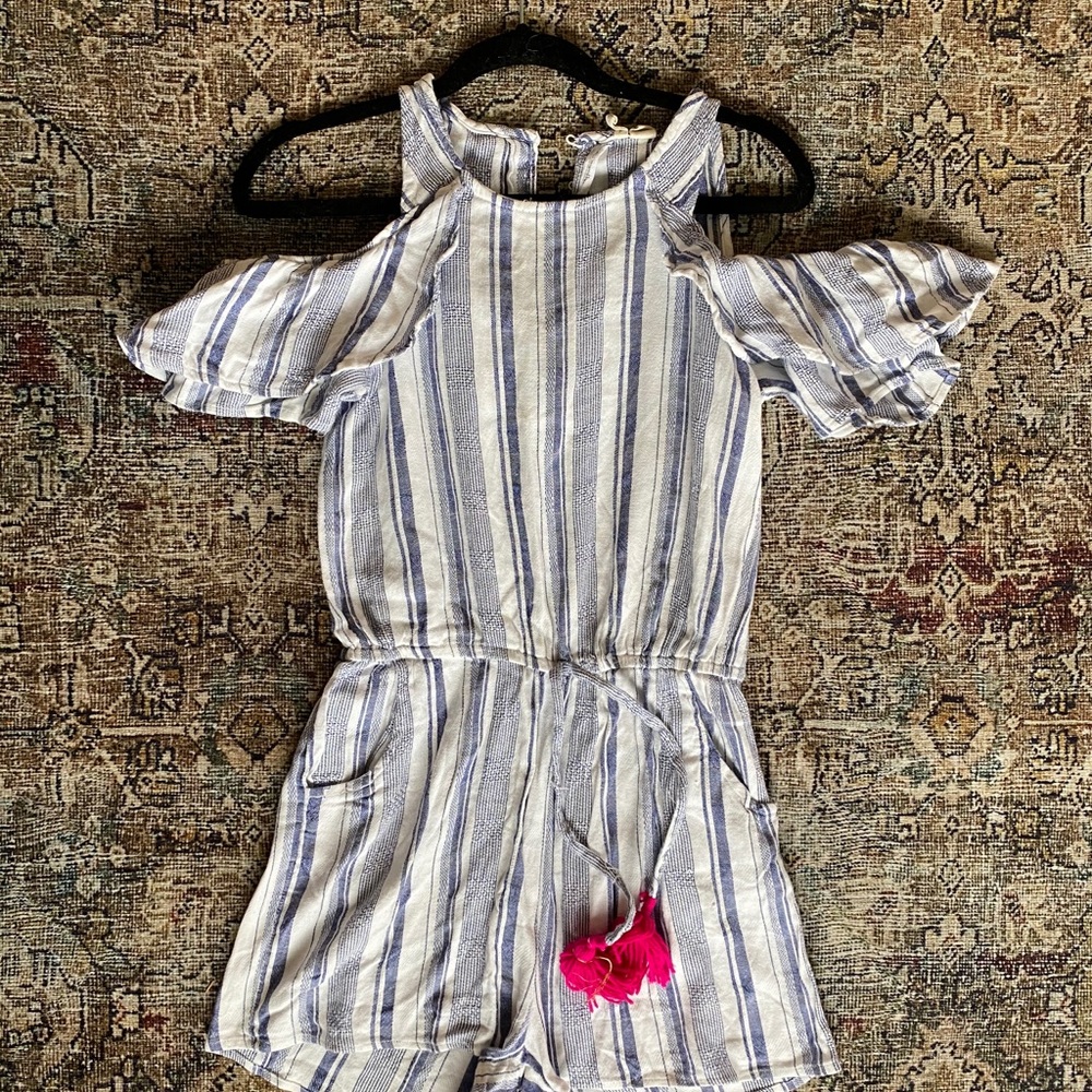 Striped romper with tassel